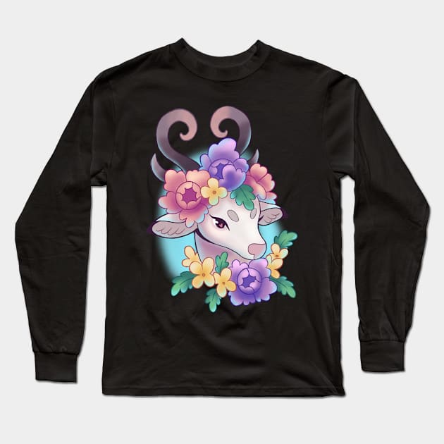 floral deer Long Sleeve T-Shirt by KaceyMeg